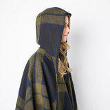 Faribault Shadow Plaid Wool Cape | Green/Blue/Black 14824 One Size