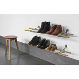 We Do Wood Shoe Rack Dark | Brass- 02030626