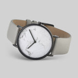 The Horse White Stone Polished Black Watch | Grey STO123 -C3