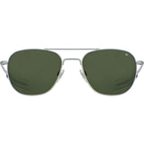 American Optical Original Pilot Sunglasses Bayonet | Matte Silver/Glass Green