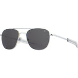 American Optical Big Original Pilot Sunglasses Bayonet | Silver/Polarized Glass Grey