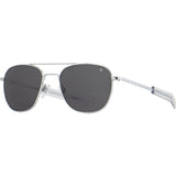 American Optical Small Original Pilot Sunglasses Bayonet | Silver/Polarized Glass Grey