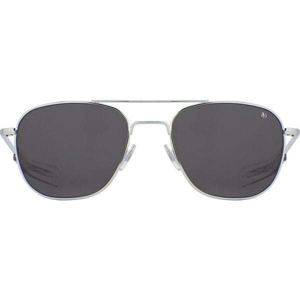 American Optical Big Original Pilot Sunglasses Bayonet | Silver/Polarized Glass Grey