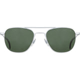American Optical Big Original Pilot Sunglasses Standard | Matte Silver/Polarized Nylon Green