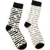 Out of Print Banned Books Adult Socks | Black & White