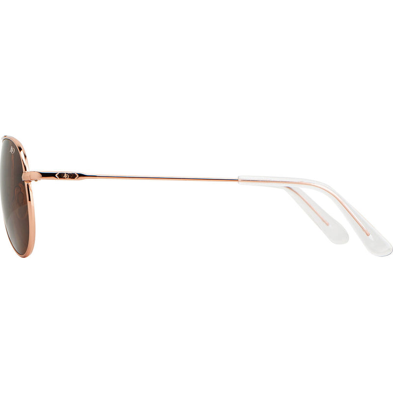 American Optical Genral Rose Gold Sunglasses Standard w/clear tip 58-14-145mm | Polarized Nylon Brown