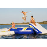 Aquaglide Supertramp 14 Inftable Trampoline w/ Swimstep | Yellow/Blue/White 58-5209106
