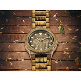 WeWood Leo Leather US Army Wood Watch | Brown WLLAUS