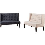 TOV Furniture Halifax Linen Banquette Bench | Grey TOV-63114-Grey