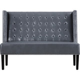 TOV Furniture Halifax Leather Banquette Bench | Grey TOV-63116-Grey