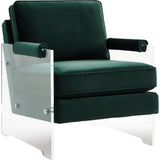 TOV Furniture Serena Velvet/Lucite Chair | Green- TOV-A106