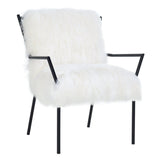 TOV Furniture Lena Sheepskin Chair | White/Black TOV-A129