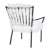 TOV Furniture Lena Sheepskin Chair | White/Black TOV-A129