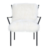TOV Furniture Lena Sheepskin Chair | White/Black TOV-A129