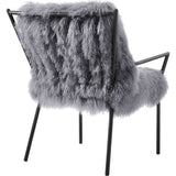 TOV Furniture Lena Sheepskin Chair | Grey TOV-A130