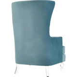 TOV Furniture Bristol Velvet Chair with Lucite Legs | Sea Blue- TOV-A139