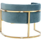 TOV Furniture Magnolia Chair | Sea Blue/Gold TOV-A144