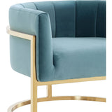 TOV Furniture Magnolia Chair | Sea Blue/Gold TOV-A144