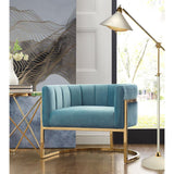 TOV Furniture Magnolia Chair | Sea Blue/Gold TOV-A144