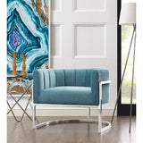 TOV Furniture Magnolia Chair | Sea Blue/Silver TOV-A147