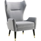 TOV Furniture Logan Velvet Chair | Grey- TOV-A155