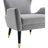 TOV Furniture Logan Velvet Chair | Grey- TOV-A155