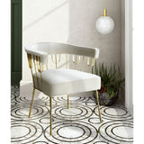 TOV Furniture Copley Velvet Chair | Cream, Gold- TOV-A172