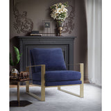 TOV Furniture Mott Slub Velvet Chair | Navy- TOV-A184