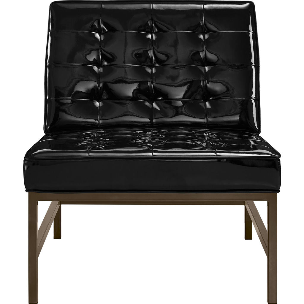 TOV Furniture Jed Patent Leather Chair Black Sportique