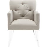 TOV Furniture Lafayette Linen Acrylic Chair | Beige- TOV-A87