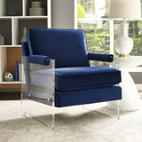 TOV Furniture Serena Velvet/Lucite Chair | Navy- TOV-A94