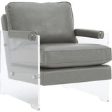 TOV Furniture Serena Eco Leather/Lucite Chair | Grey- TOV-A98