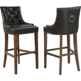 TOV Furniture Uptown Leather Barstool | Grey- TOV-BS-07