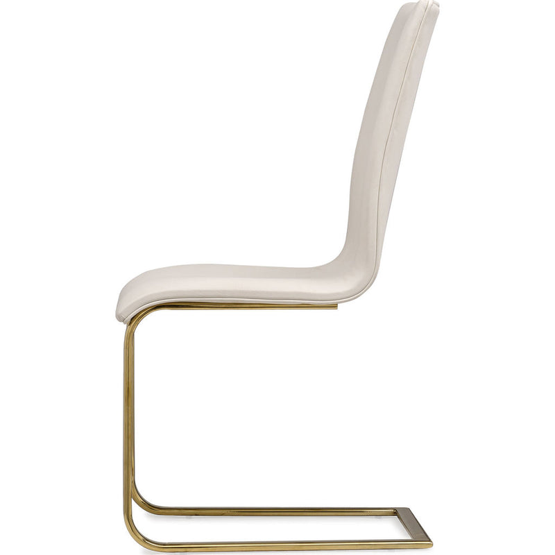 TOV Furniture Maxim White Dining Chair Set of 2 | White, Gold- TOV-G5464