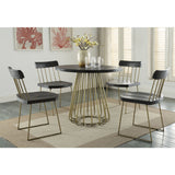 TOV Furniture Madrid Pine Table | Matte black with brush brass- TOV-G5480