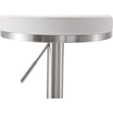 TOV Furniture Fano Stainless Steel Barstool | White- TOV-K3614