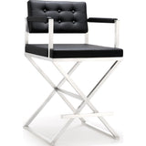 TOV Furniture Director Stainless Steel Counter Stool | Black- TOV-K3623