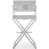 TOV Furniture Director Stainless Steel Barstool | White- TOV-K3626