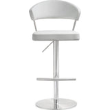 TOV Furniture Cosmo Stainless Steel Barstool | White- TOV-K3628