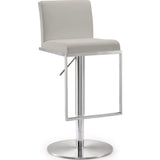 TOV Furniture Amalfi Steel Adjustable Barstool | Light Grey- TOV-K3654