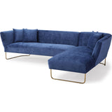 TOV Furniture Caprice Velvet RAF Sectional | Navy- TOV-L6101