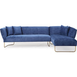 TOV Furniture Caprice Velvet RAF Sectional | Navy- TOV-L6101