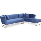 TOV Furniture Caprice Velvet RAF Sectional | Navy- TOV-L6101