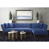 TOV Furniture Caprice Velvet RAF Sectional | Navy- TOV-L6101