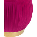 TOV Furniture Tulip Velvet Ottoman | Pink, Gold- TOV-O113