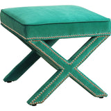 TOV Furniture Reese Velvet Ottoman | Green TOV-O17-Green