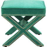 TOV Furniture Reese Velvet Ottoman | Green TOV-O17-Green