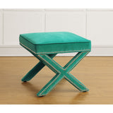TOV Furniture Reese Velvet Ottoman | Green TOV-O17-Green