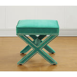 TOV Furniture Reese Velvet Ottoman | Green TOV-O17-Green