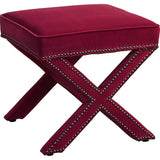 TOV Furniture Reese Velvet Ottoman | Pink TOV-O17-Pink
